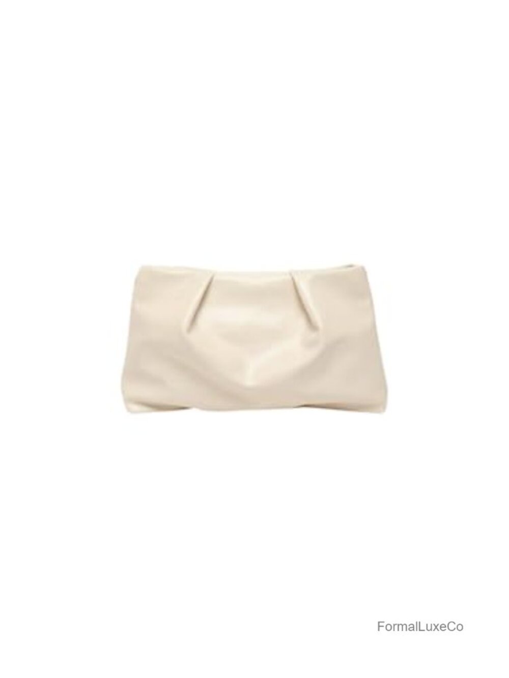 PU Leather Clutch Purse Small Ruched Handbag Zipper Top Closure Compact